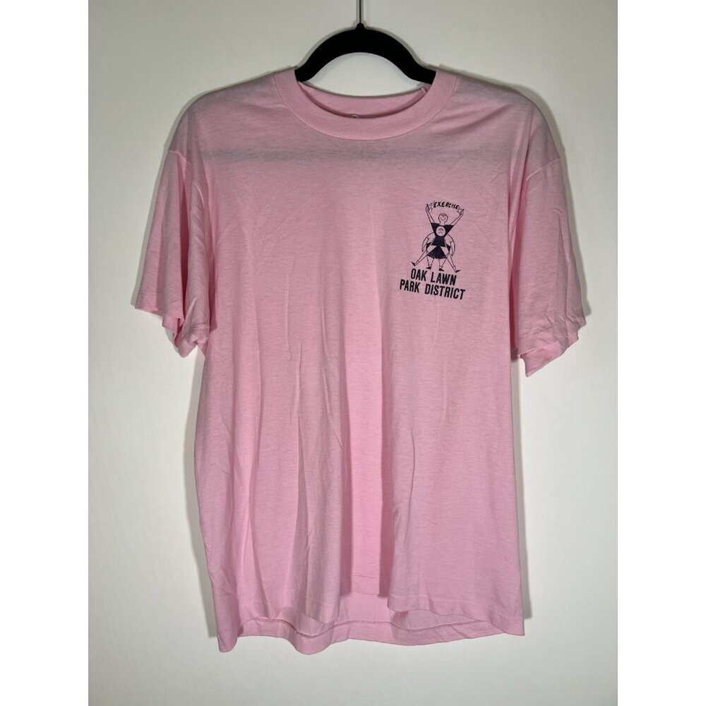 Vintage 80s Screen Stars pink single stitch Oak Lawn Park District Tshirt XL